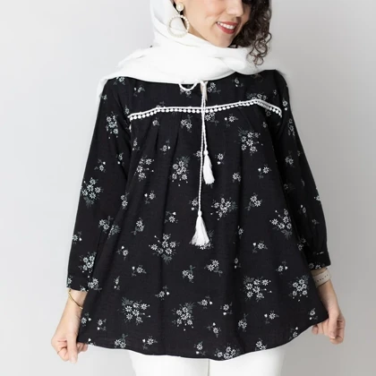 تونیک زنانه گل‌دار منگوله‌دار