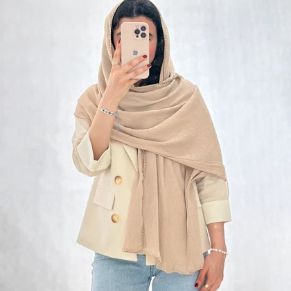 شال زنانه لبه عدسی