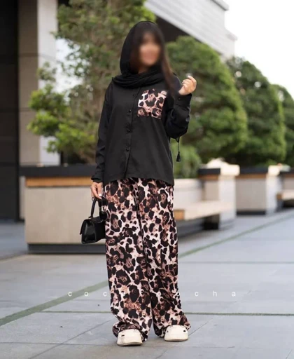 ست ترکیبی شومیز شلوار کد 50169