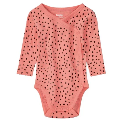 بادی آستین بلند نوزادی لوپیلو مدل نقطه دار بسته دو عددی کد Z-GC54