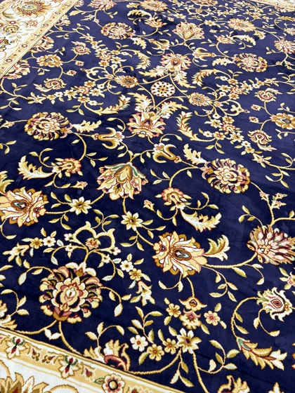 فرش ترک 12 متری کرم سورمه‌ای