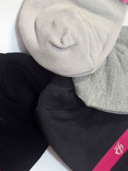 جوراب مچی نخ پنبه تک‌رنگ مشکی و طوسی