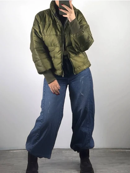 کاپشن شمعی مچ کشباف زنانه 55279