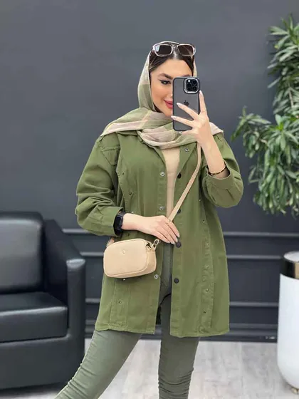 مانتو پرچ دار صدف