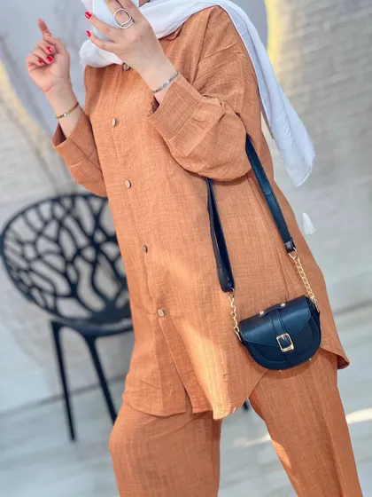 ست شومیز دکمه چوبی