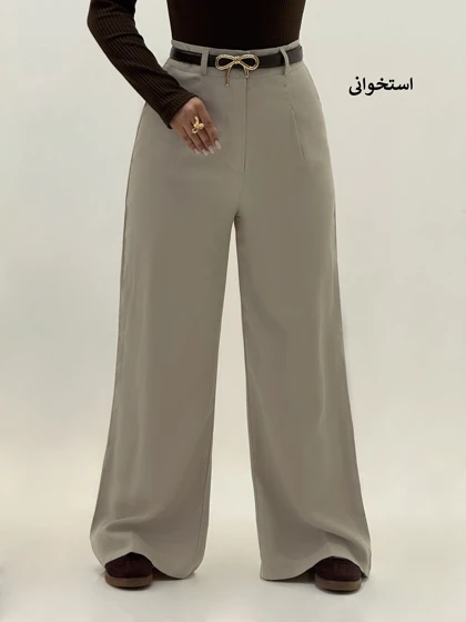 4630-شلوار بگ کتان سیلک