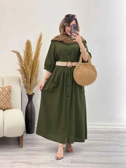 پیراهن جلو دکمه دو جیب