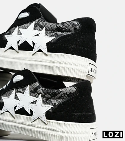 کفش اسنیکرزمشکی سفید Amiri Stars v2 مدل 7077