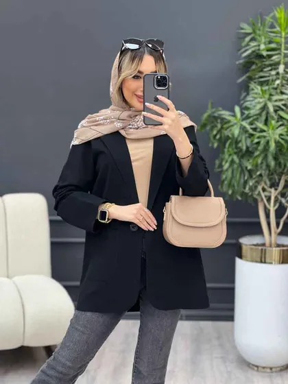 مانتو لینن کتی تک دکمه