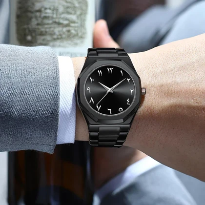 ساعت مچی عقربه ای کوارتز مردانه مدل دارک واچ بند سبک قفل مخفی
