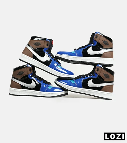 کتانی ساق‌دار زنانه و مردانه آبی مشکی قهوه ای Nike air jordan 1 مدل 6620