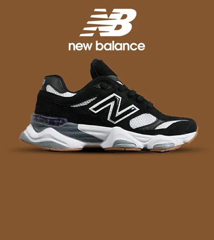 کفش کتانی مردانه و زنانه مشکی سفید طوسی NEW BALANCE 9060 مدل 7097