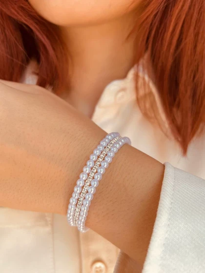 دستبند مروارید فنری