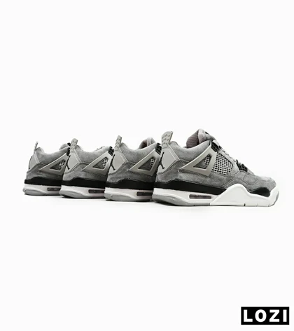 کفش کتانی ساق‌دار مردانه طوسی سفید Nike air jordan 4