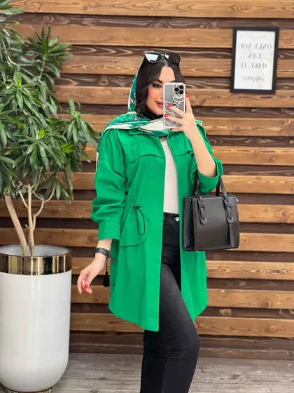 مانتو لینن کمرگت بغل سه دکمه