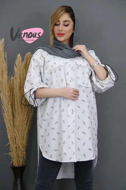 مانتو طرح دار آستین گت