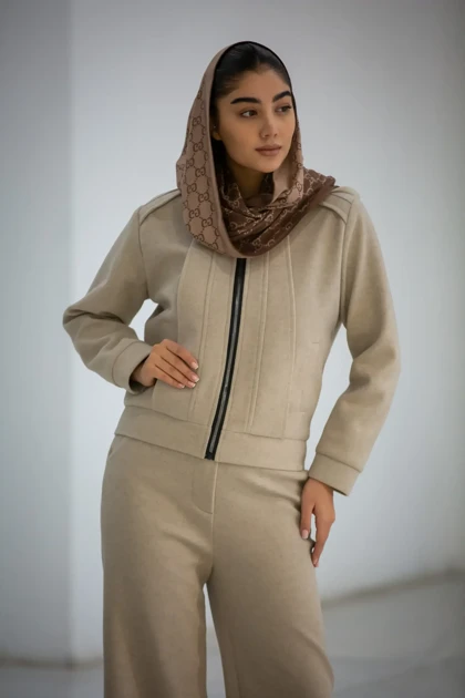 سویشرت زنانه کلاهدار استردار