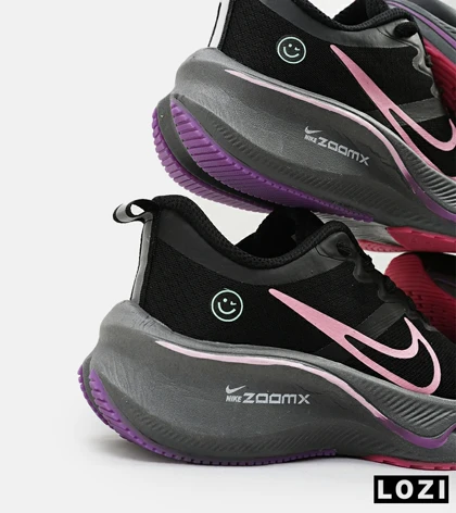 کفش کتانی زنانه مشکی صورتی NIKE zoom x smiley