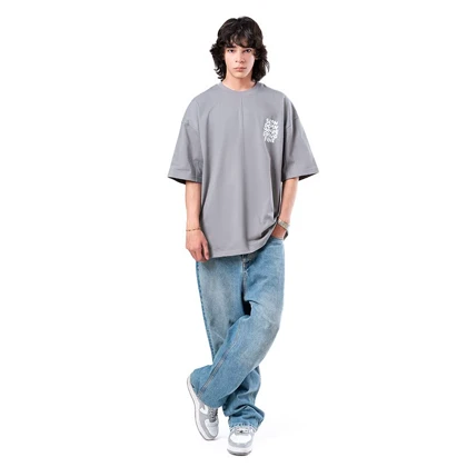 زیگ تیشرت آستین کوتاه gray slow down tshirt-9780