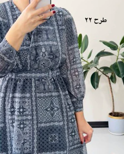 پیراهن حریر سرمه 10
