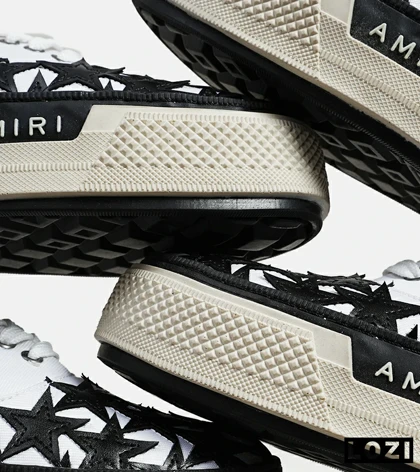 کفش اسنیکرزسفید مشکی Amiri Stars مدل 6001