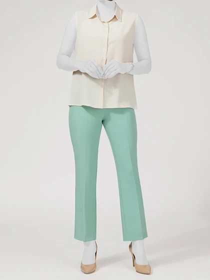 تاپ زنانه مجلسی کرپ یقه گرد 60101