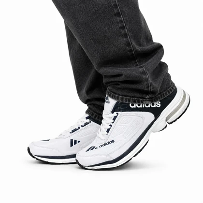 کتانی خارجی مردانه مدل آدیداس سفید سرمه ای ADIDAS