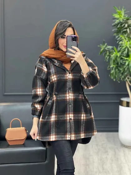 شکت چهارخونه کلاه دار کمرگت