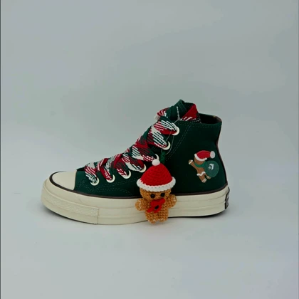 کفش کانورس مدل چاک 70 کریسمس/ converse green X-Mas Gingerbread