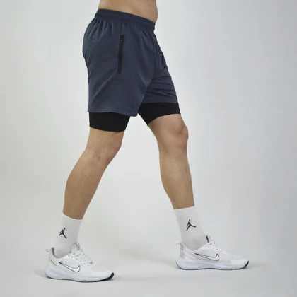 شلوارک کشاله دار رانینگ ورزشی مردانه نایک مدل DS-JDI-4E0643 طوسی تیره