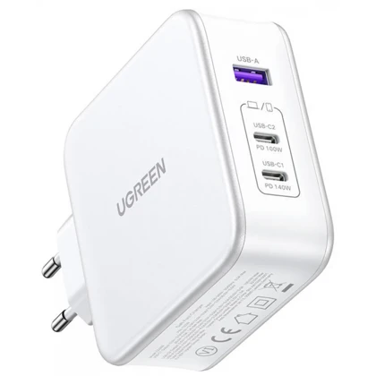 شارژر دیواری یواس‌بی و تایپ‌سی فست شارژ 140 وات یوگرین Ugreen CD289 90549 با کابل دوسر تایپ‌سی