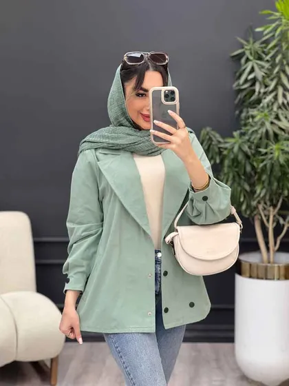 مانتو لینن شش دکمه