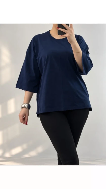 تیشرت باکسی بغل چاک زنانه 530078