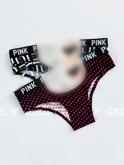 شورت اسلیپ لیزری طرحدار کمر نوشته Pink