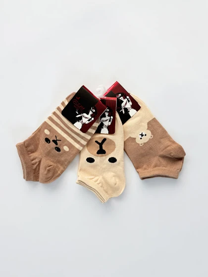 جوراب مچی نخ پنبه طرح خرس