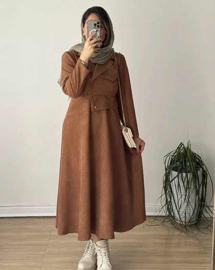 پیراهن مخمل کبریتی سارا 1