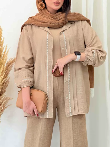 مانتو آستین کش نواردوزی