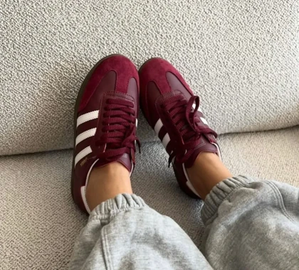 کفش کتانی دخترانه سامبا زرشکی