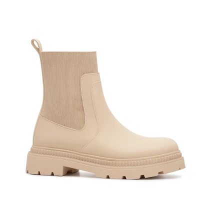 نیم بوت چرم زنانه منگو کرم