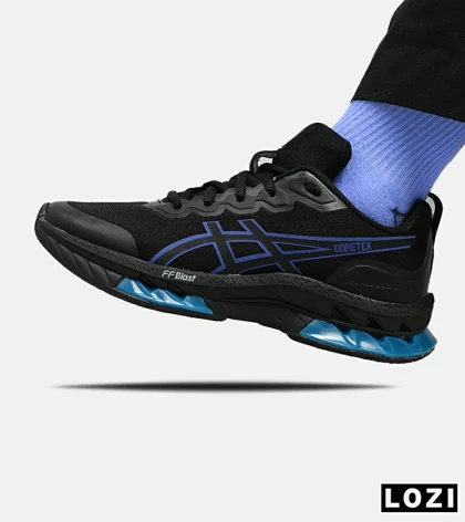 کفش کتانی مردانه مشکی آبی ASICS GORETEX