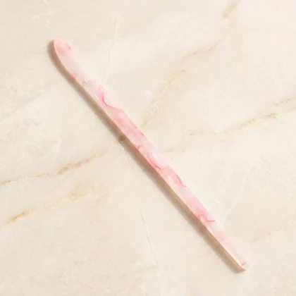 کانزاشی مو زنانه رزینی صورتی مرمری مدل پتالیا مینیمال لوکس