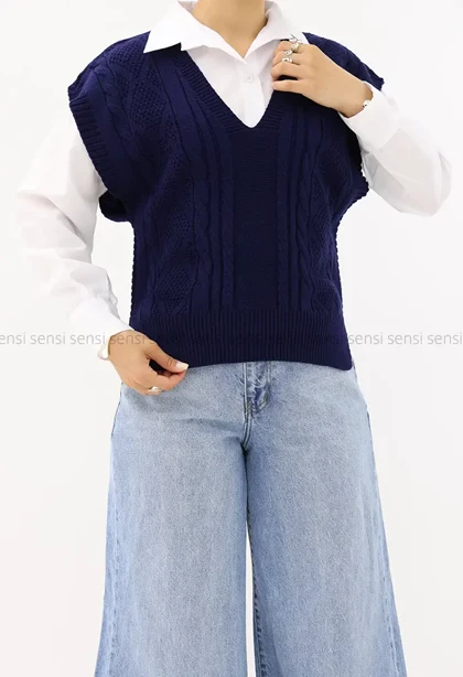 وست بافت طرح لوزی کد1004560