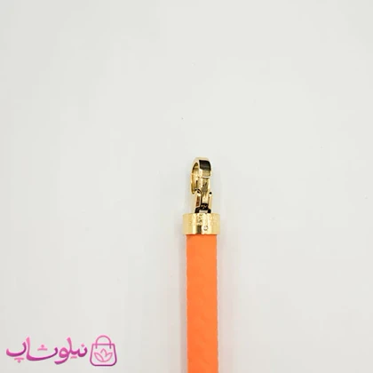 دستبند امگا رابر نارنجی با قفل طلایی سایز لارج کیفیت مستر کد 1100