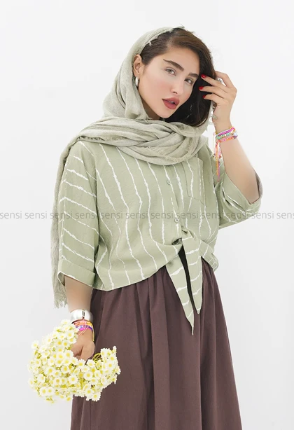 شومیز کراپ پری راه راه