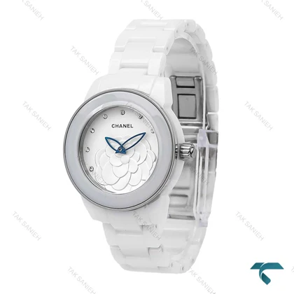 ساعت شنل زنانه سرامیکی سفید فریم نقره ای Chanel-6307-L