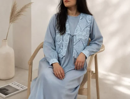 پیراهن لینن نخ گیپور یاس