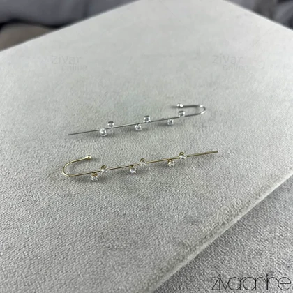 گوشواره زنانه کراس نگین‌دار 20417