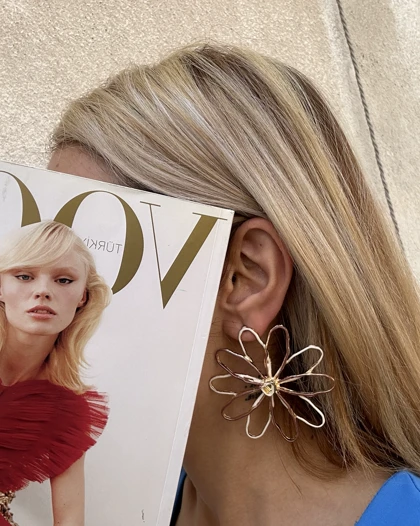 گوشواره گل بزرگ دفرمه