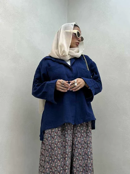 شومیز وال 2 جیب