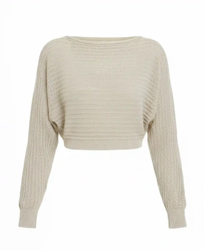 بافت کراپ بیسیک زنانه رزمری مدل Rose Merry CL3257